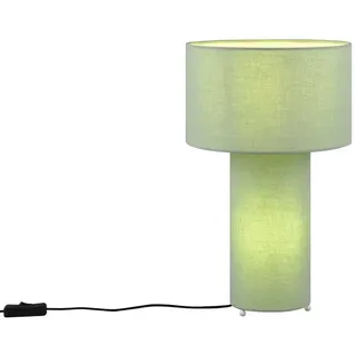 TRIO Leuchten LED Nachttischlampe, Dimmfunktion, LED wechselbar, Warmweiß, große Stofflampe dimmbar per Switch Dimmer, Grün, Höhe 40cm grün