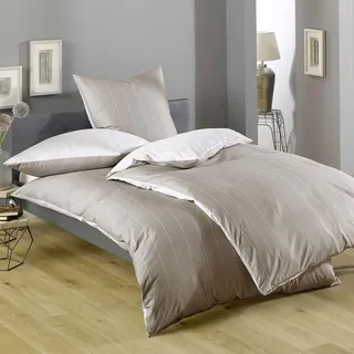 Lorena Wendebettwäsche Monaco beige Bettbezug einzeln 135x200 cm - beige