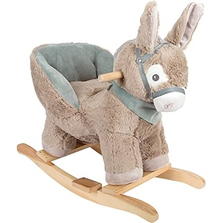 small foot Schaukeltier Esel mit Sitz, für Kinder ab 12 Monaten, aus Plüsch und Holz und mit Griffen, Art. 12210