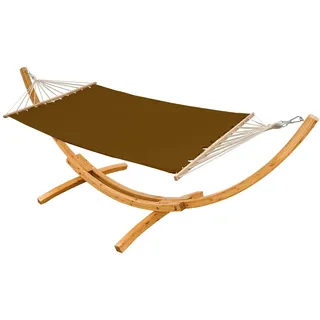 AMANKA Hängematte XL braun inkl. Holzgestell