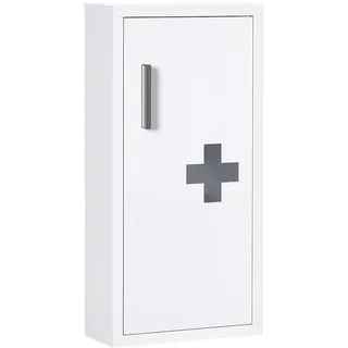 kleankin Medizinschrank-30L x 12B x 60H cm-Weiß - Weiss