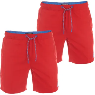 riverso Badehose Herren lang Badeshorts RIVDavid 2er Pack Set Middle Rot Tunnelzug 3XL