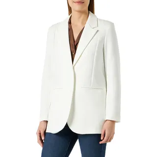 ICHI IHKATE SUS OVERSIZE BL Damen Blazer Longblazer Jacke Long-Blazer mit Knöpfen Stretch und Reverskragen, Größe:L, Farbe:Cloud Dancer (114201) - L