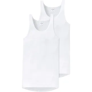 SCHIESSER Herren Unterhemd 2er Pack - Sport-Jacke, Original Feinripp für 9