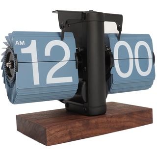 Flip Uhr Retro Digitale Wanduhr Batterie betrieben Tischuhr Große Zahlen Sichere Basis Kreative Flip Clock Desk Clock für Zuhause Büro Schule Hotel Café (Blue)
