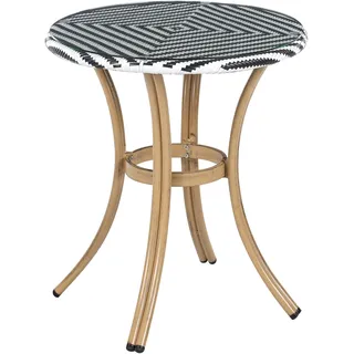 Beliani Rifreddo Gartentisch Ø 70 x 76 cm Schwarz/Weiß