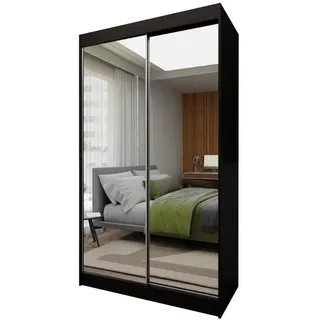 masseno Schwebetürenschrank BELLINA 120 x 216 x 61 cm Schwarz