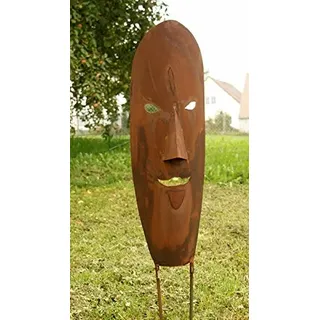 Maske Rost Skulptur Gartendeko Maske 75cm groß *