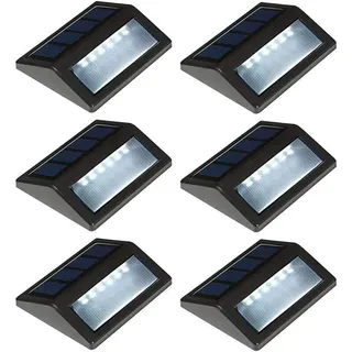 6er-set Wasserdichte Solar-außenleuchten ‚Äì Ideal Für Geländer, Terrassen, Zäune Und Wege ‚Äì Tageslichtweißes Led-licht