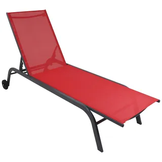VCM Sonlas Sonnenliege 192 x 58 x 32 cm Rot