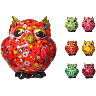 netproshop Spardose Eule aus Keramik Pomme Pidou Klassisch, Tierliebhaber, Dekoration, Innenbereich, ca. 15 x 13 x 15 cm, Auswahl:Red Beetle