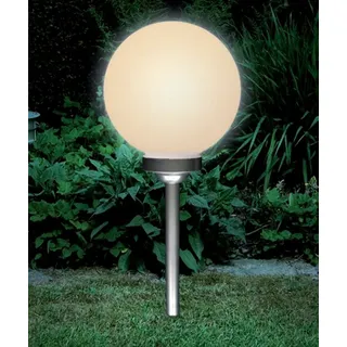 kamelshopping LED Solarleuchte Solar Kugelleuchte / Gartenkugel für Aussen mit LED Beleuchtung, LED fest integriert, Warmweiß, inkl. austauschbarem 600 mAh Akku gelb Ø 30 cm
