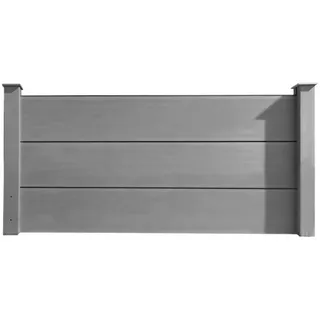 HORI Zaun HORI WPC Sichtschutzzaun Stecksystem, Gartenzaun witterungsbeständig, Robuster Gartenzaun, Modernes Lamellenzaun, Langlebiger Sichtschutz grau 0.90 cm