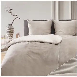 Blumtal Bettwäsche Cashmere-Touch Plüsch, warme Winterbettwäsche + Kopfkissenbezug
