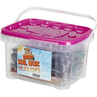 BUSSY Wassereis-Mix, SB 40ml x 40 Stck | Wassereis zum selber Einfrieren – verschiedene Sorten – perfekt für Gartenpartys & Kinder Geburtstag