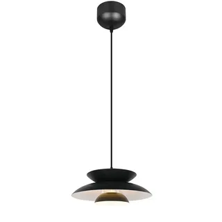 Reality Leuchten LED Pendelleuchte skandinavisch mit Metallschirm Ø 40cm, Dimmfunktion, LED wechselbar, Warmweiß, einflammig, Nordic Esstisch-Lampe hängend, inkl. Leuchtmittel dimmbar schwarz