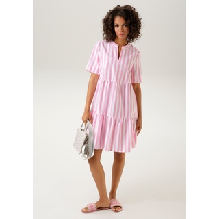 Sommerkleid ANISTON CASUAL Gr. 38, N-Gr, bunt (rosa, weiß, gestreift) Damen Kleider Sommerkleider Bestseller