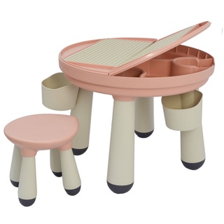 LittleTom Spieltisch 3-in-1 Kinder Spieltisch kompatibel, Kindertisch mit Stuhl ab 1 Jahr rosa