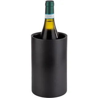 Buddy ́s Bar - Flaschenkühler „doppelwandig“, hochwertiger Sektkühler aus Edelstahl, 12 x 20 cm, Innendurchmesser 10 cm, Weinkühler geeignet für 0,7 L - 1,5 L Flaschen, Farbe: Schwarz
