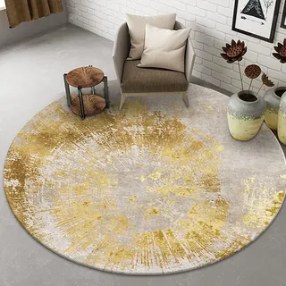 Klassische runde Bereich Teppiche für Wohnzimmer Schlafzimmer Gold Kurzhaufen Große Teppich 80 cm 100 cm 120 cm 140 cm 160cm 180 cm 200 cm Computerstuhl Matten Yoga Pads ( Size : Durchmesser 80cm )