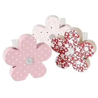BOLTZE GRUPPE GmbH Dekovase Vase Fleuri Blumen Reagenzglas Frühling Mdf Rosa H 17 cm