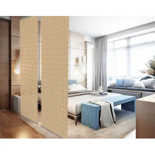 YourCasa Paravent Raumteiler hängend – Lichtdurchlässige Trennwand & Deko, 118x240cm beige