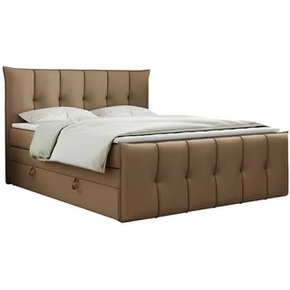 MKS Boxspringbett 180 x 200 cm H3 Braun