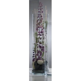 Sandra Rich 2X Glasvase Vase Glas Blumenvase Bodenvase Zylinder groß 90 cm