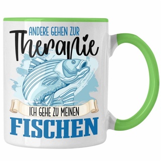Trendation Tasse Trendation - Angler Tasse Geschenk für Fisch Besitzer Therapie Lustige grün