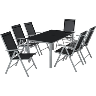tectake Sitzgruppe Ercolano mit Aluminiumgestell, für 6 Personen