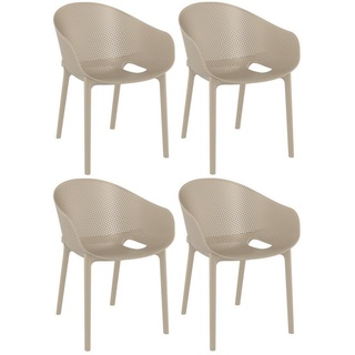 CLP Gartenstuhl »Stühle Sky Pro« (4er Set), stapelbar und witterungsbeständig mit modernem Design beige