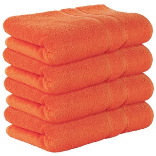 StickandShine Badetücher 4er Set Premium Frottee Badetücher 100x150 cm ORANGE 500g/m2 aus 100% Baumwolle (4 Stück) Frottee 100 x 150 Badetuch orange