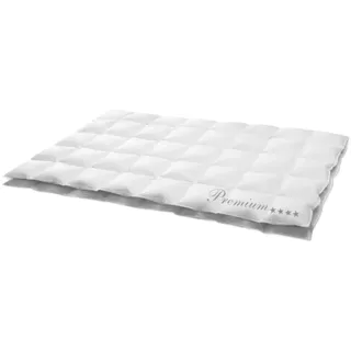 HANSKRUCHEN Hanskruchen® Premium **** Sommer Daunendecke 135x200 cm - EXTRA LEICHT - Made in Germany Kassettendecke mit 100% Daunen - Allergiker geeignet in fünf Wärmestufen