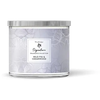 Woodbridge Duftkerze im Glas mit Deckel | Wild Fig & Cedarwood | Duftkerze Sandelholz | Kerzen 3 Docht | Kerzen lange Brenndauer (40h) | Geschenk für Frauen