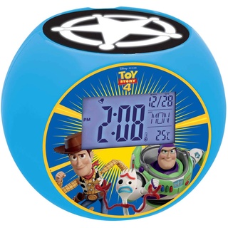 Lexibook Disney Toy Story Woody & Buzz Projektor-Radiowecker, Soundeffekte, Batterien, Blau, RL975TS
