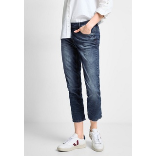 Cecil 5-Pocket-Jeans Scarlett mit schmalem Bein und mittelblauer Waschung blau