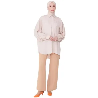 ARMİNE Hemdblusenkleid Armine Oversize Basic Shirt – Moderne und elegante Hijab-Mode beige 40-42