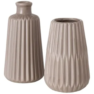 Boltze Vasen Esko braun H 18 cm 2er Set