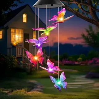 Schmetterling Solar Windspiel Garten Leuchtend Geschenk für Mama Oma