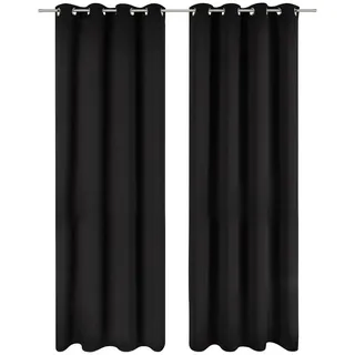 Blumtal Verdunklungsvorhang Ösen 140 x 245 cm Schwarz 2 St.