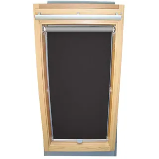 Rollo für VELUX Dachfenster THERMO Alu-Rückseite Dachfensterrollo für TYP GGL/GPL - 406 oder P06 - Farbe Dunkelgrau - mit Haltekrallen