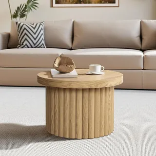 hometopia Couchtisch Rund Eiche Ø 60 x 40 cm