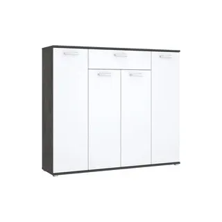 Kommode  Beton dunkel Optik weiß B/H/T: ca. 139x121x35 cm - Beton, weiß
