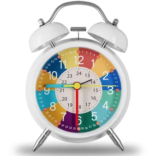 Doppelglockenwecker mit Nachtlicht,Kinderwecker ohne Ticken,Lauter Alarm | Klassischer Lauter Doppelglockenuhr Mit Hintergrundbeleuchtung,Leiser Nachttisch Wecker,Kinderwecker für Jungen und Mädchen