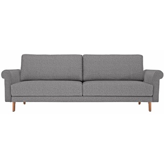 hülsta sofa 2-Sitzer hs.450, modern Landhaus, Füße in Nussbaum, Breite 168 cm grau|schwarz
