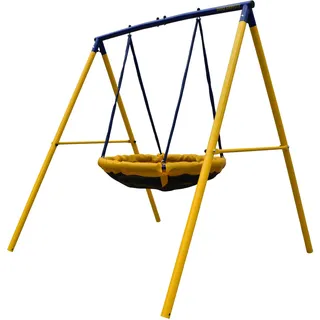 Zero Gravity Gartenschaukel mit stabilem & rostfreiem Metallrahmen. Gartenspaß für bis zu 2 Kinder - Schaukelketten für mehr Sicherheit - Reißfester Stoff - Schaukel Outdoor (UFO)