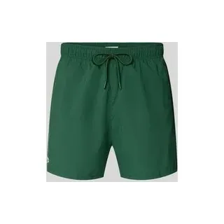 Badeshorts mit Logo-Stitching, Dunkelgruen, M