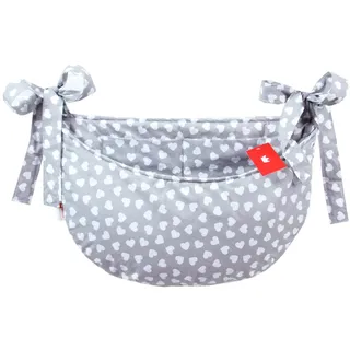 BABYLUX Babybetttasche Organizer BETTTASCHE Spielzeugtasche Tasche Babybett (95. Herzen Grau)