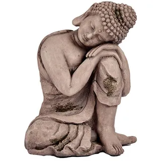 Ibergarden Dekofigur Dekorative Figur für den Garten Buddha Grau Polyesterharz 28,5 x 43,5 grau