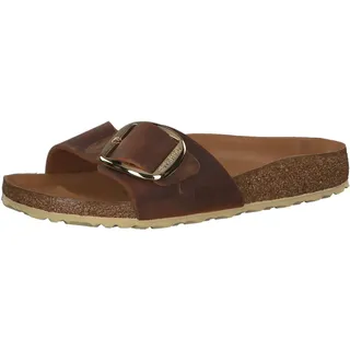 Birkenstock Madrid Big Buckle Nubukleder geölt schmal cognac 40